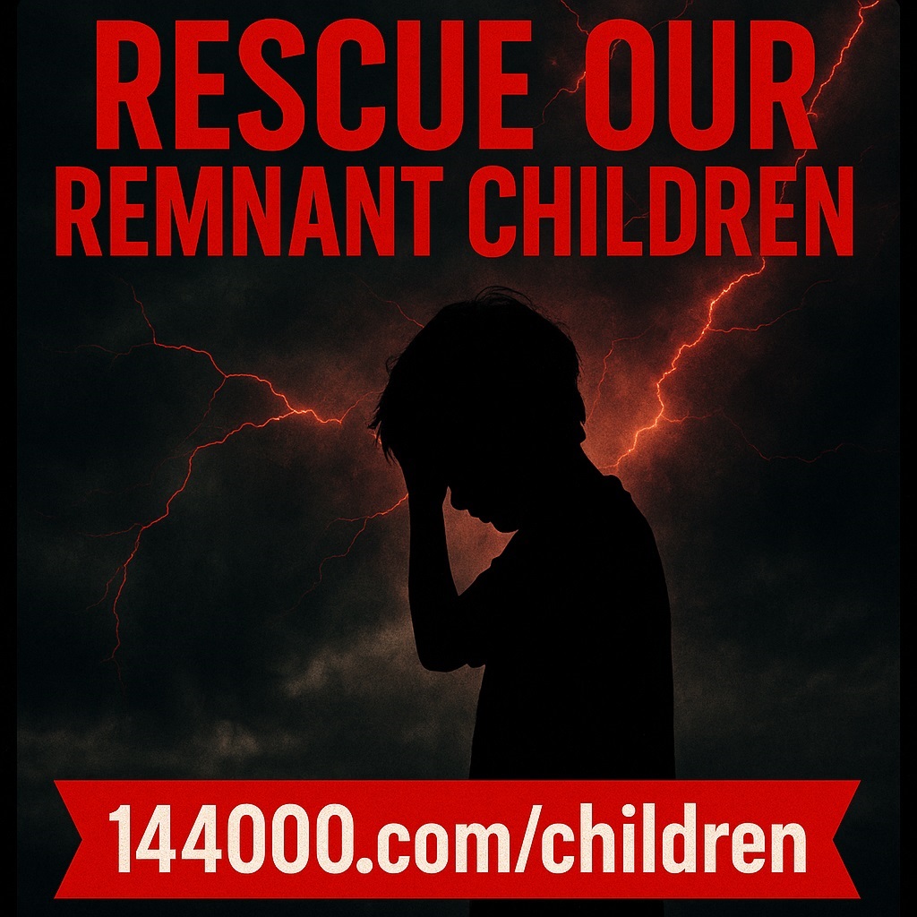Silhouette of a child with raised hands under soft golden light, ‘Rescue Our Remnant Children’ overlay text, claiming God’s promises, spiritual protection for children, blessings of the 144000 prophecy, faith-based deliverance