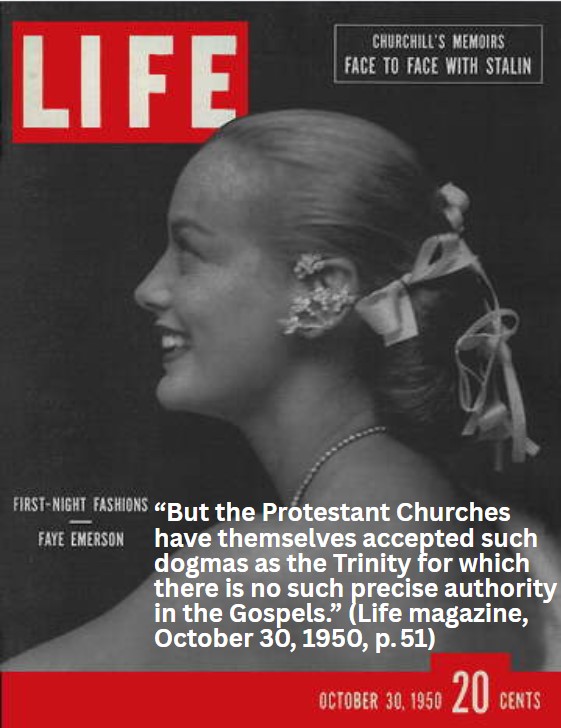 🔥 Shocking 1950 Life Magazine Confession: Protestant churches admit they accepted the Trinity without scriptural authority — exposing the GC-SDA’s counterfeit creed. The 501(c)(3) General Conference Seventh-day Adventist Church teaches a dogma with zero Gospel backing. Read the full indictment at 144000.com/anathema.