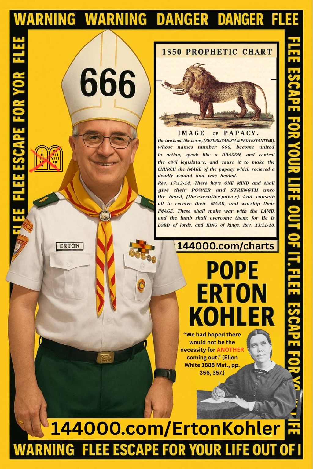 Erton Kohler GC SDA Pope 666 Rides Papacy Image of the Beast 144000 Pathfinder Apostasy Exposed