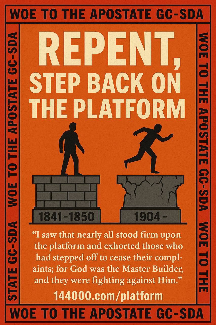 Repent and Return to the Adventist Pioneer Platform 1841–1850 — Expose 1904 GC SDA Apostasy — Ellen White Warning
