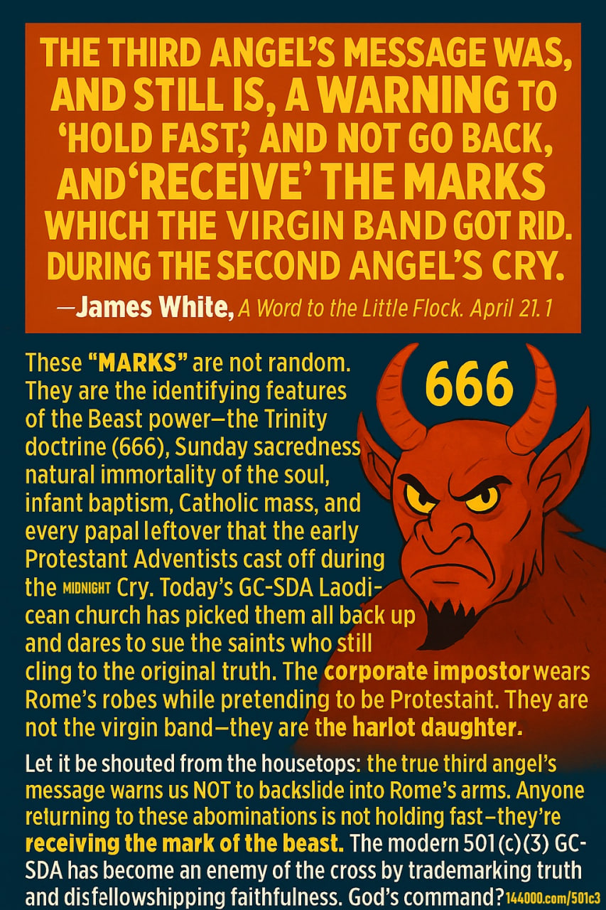 Third Angel’s Message Warning by SDA Pioneer James White – Exposing the Mark of the Beast, Trinity Doctrine, and Sunday Error – 1844 Faith of the Virgin Band – Protestant Seventh-day Adventist Reform Movement – Call to Come Out of Babylon – Voice of the 144000